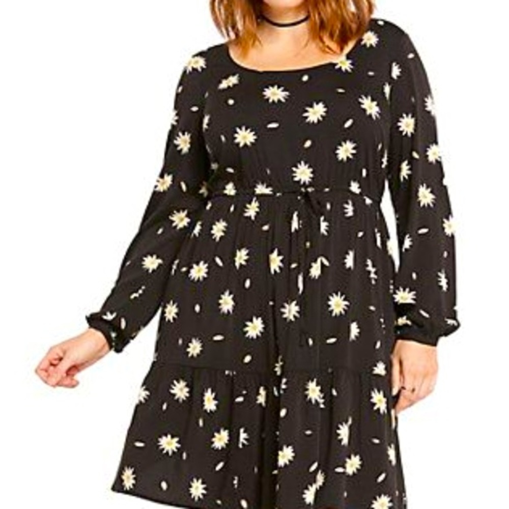 Well Loved Black Daisy Long Sleeve Torrid Dress